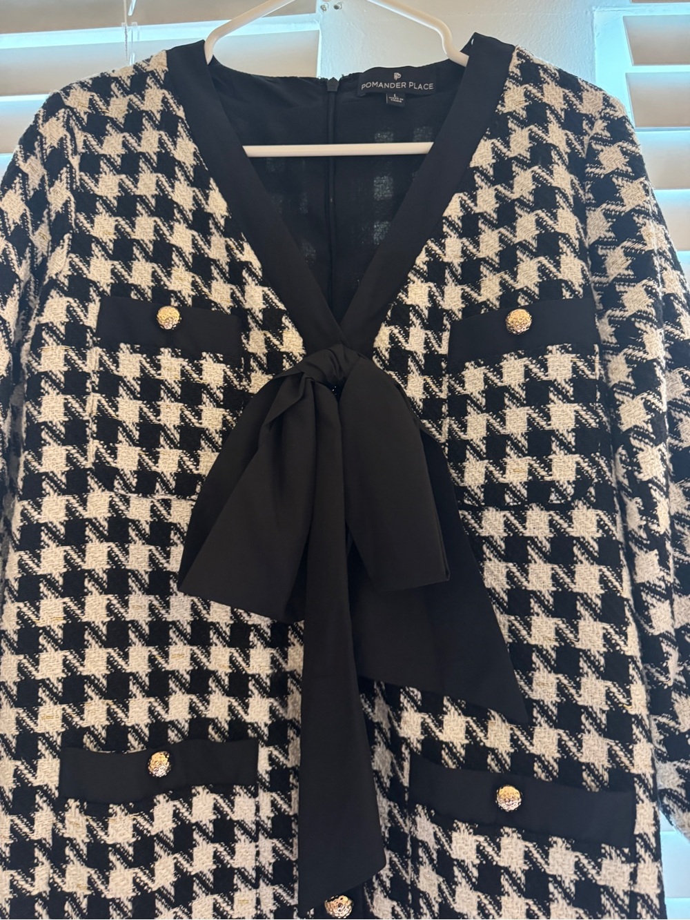 Tuckernuck pomander place Black & White Houndstooth Bow-Front Knit Dress - Picture 7 of 10